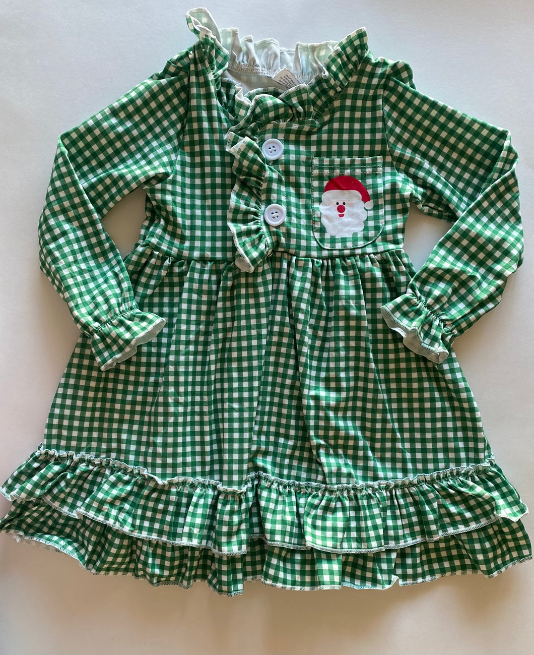 Green & Checked Santa Gown