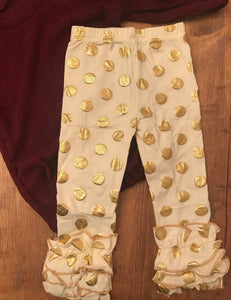 Gold Foil & Ruffle Icing Pant