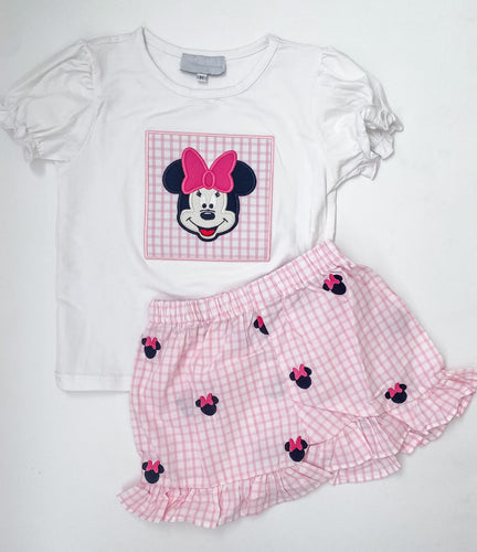 Minnie & Embroidered Short Set