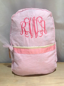 Seersucker Backpack (Personalization Not Included - Must be added separately)