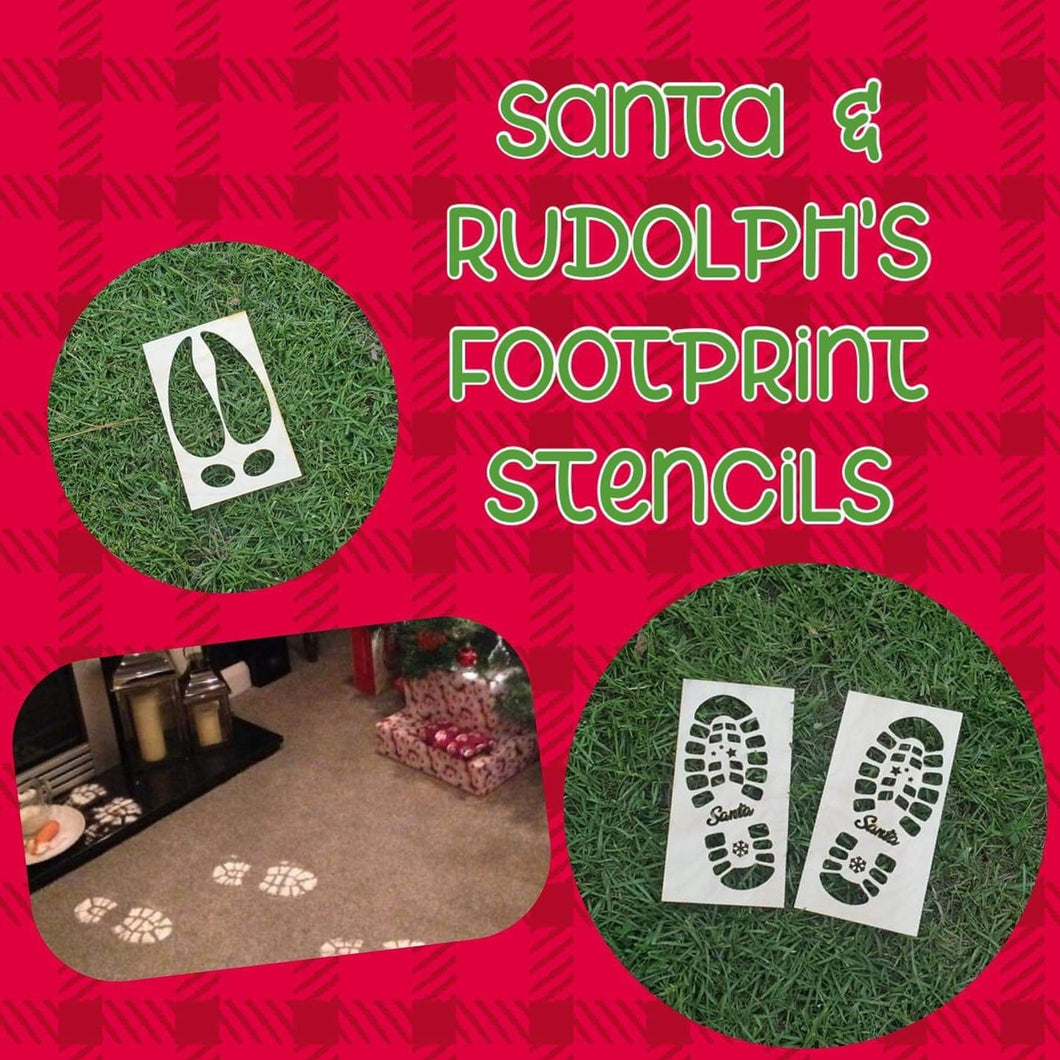 Santa & Rudolph Footprint Stencils