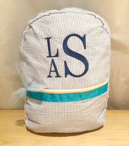 Seersucker Backpack (Personalization Not Included - Must be added separately)